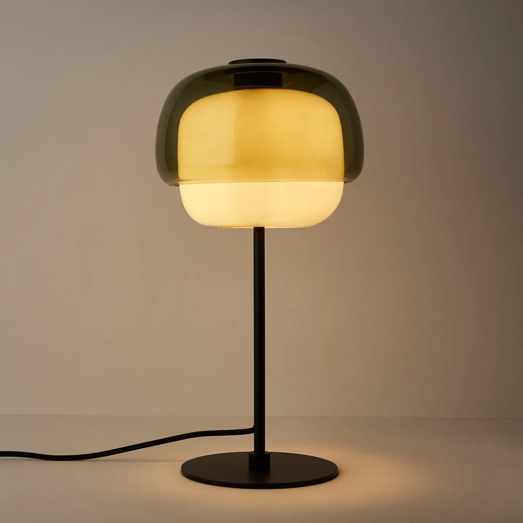 Tafellamp in gekleurd glas, Kinoko