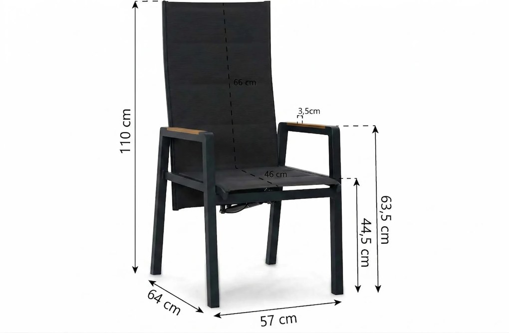 Tuinset 2 personen 909 cm Aluminium Grijs Lifestyle Garden Furniture Essence/Creta