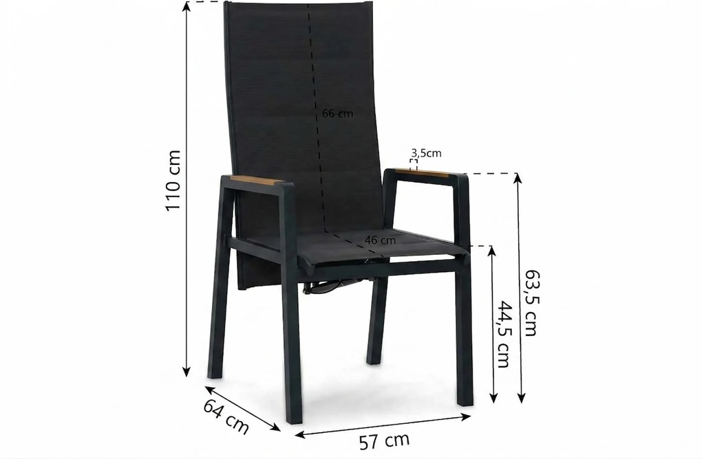 Tuinset 4 personen 160 cm Aluminium Grijs Lifestyle Garden Furniture Essence/Creta