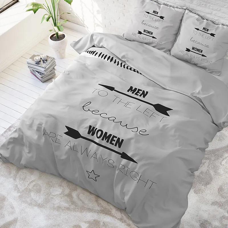 DreamHouse Bedding Women Always Right - Grijs 1-persoons (140 x 220 cm + 1 kussensloop) Dekbedovertrek