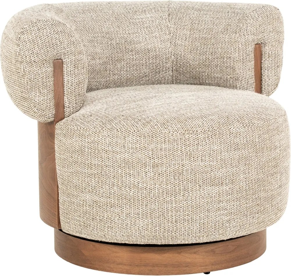 Fauteuil Met Hout Draaibaar Taupe