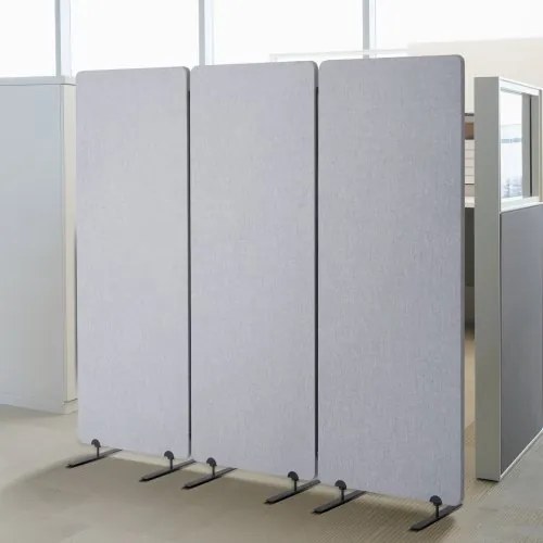 VEVOR Room Divider 3 Panelen Scherm 1840 x 350 x 1655 mm, Opvouwbaar Privacy Scherm &amp; Draagbare Scheidingswand Gemaakt van PET Polyester voor Ruimte Scheiding, voor Kantoor Slaapkamer Studeerkamer, Lichtgrijs