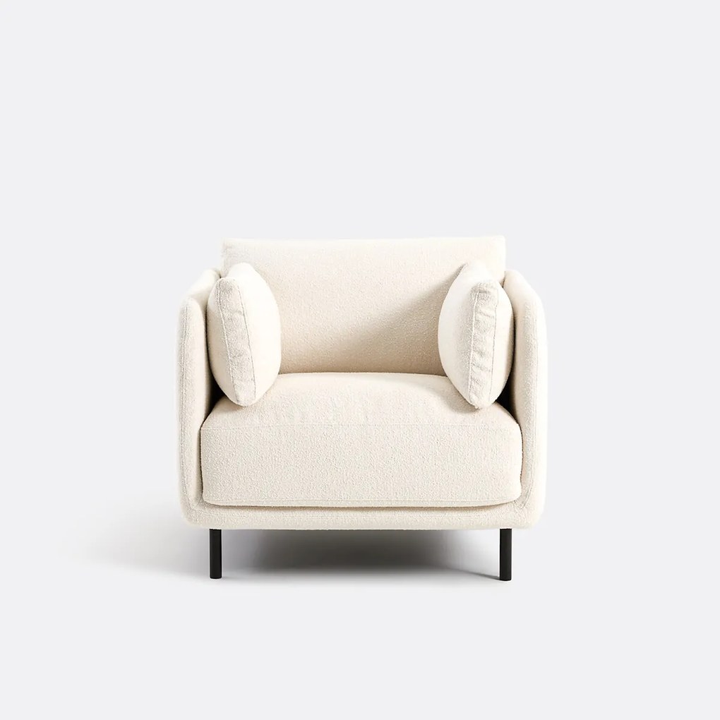 Fauteuil, fijne bouclé stof, VICTOR