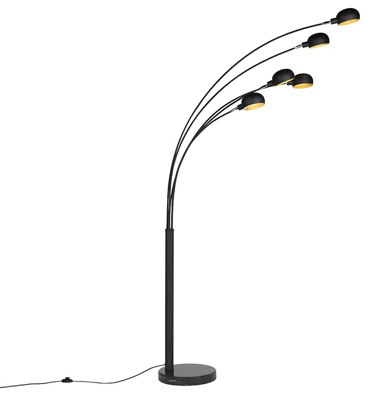 Design vloerlamp zwart 5-lichts - Sixties Marmo Modern, Design E14 Binnenverlichting Lamp