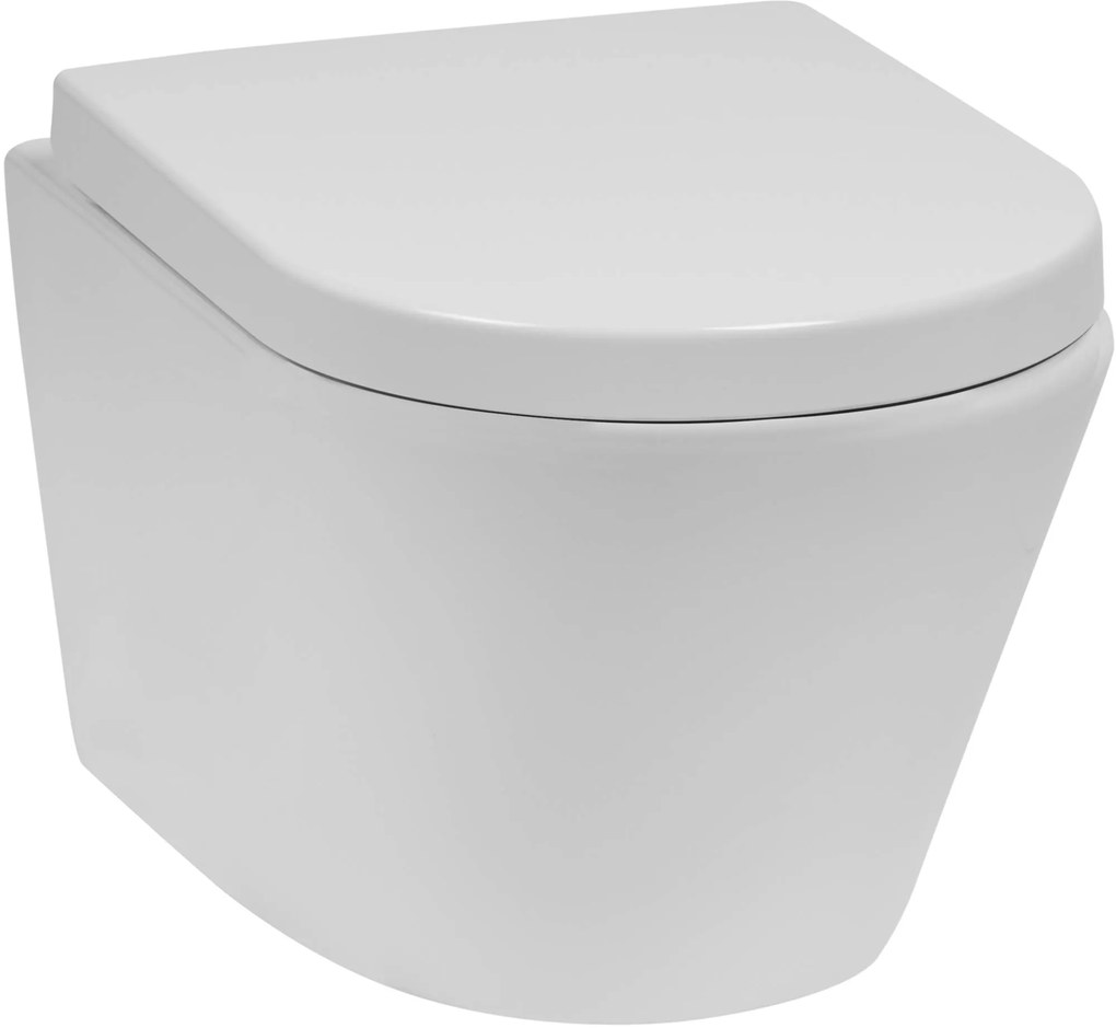 Saqu Sky 2.0 hangtoilet met spoelrand 36x52x35cm wit