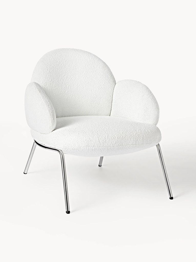 Bouclé cocktailfauteuil Luan met metalen poten