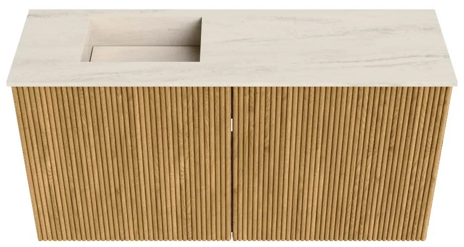 Mondiaz Joya DLux 80cm toiletmeubel oak met wastafel faye links 1 kraangat meli
