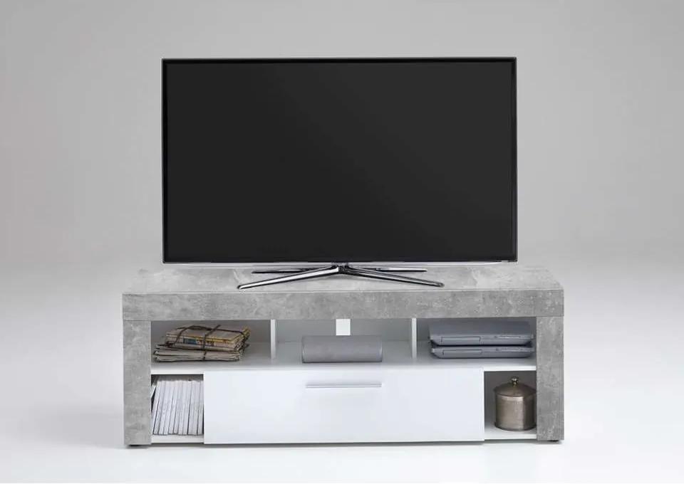 Tv-meubel Glendale - betonkleur/wit - 150x41x53 cm - Leen Bakker