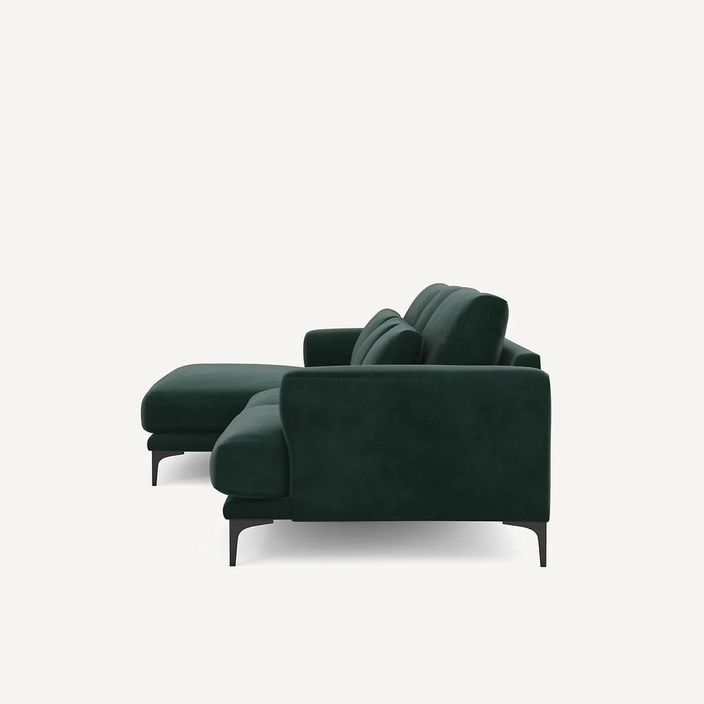 XL hoekbank links in fluweel, MARSILE