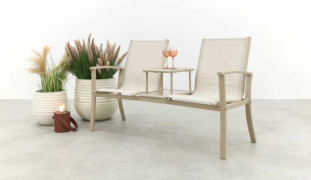 Tete-a-Tete aluminium tuinbank Felix - Latte/Beige