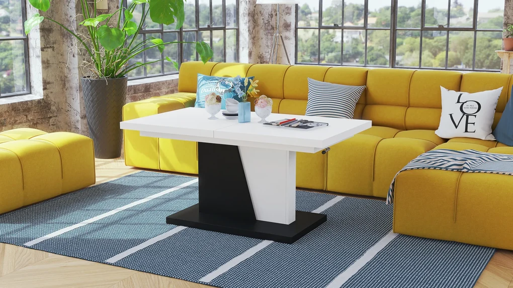 Mazzoni GRAND NOIR wit / zwart, salontafel
