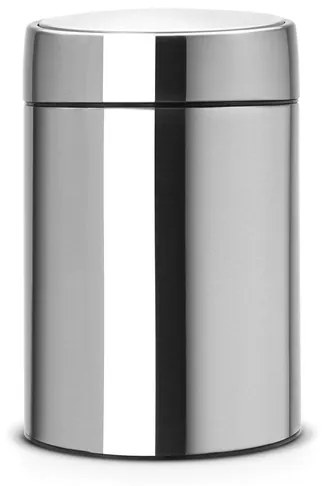 Brabantia wandafvalemmer 5 liter slide bin de Luxe met kunststof binnenemmer matt steel fingerprint proof 477546