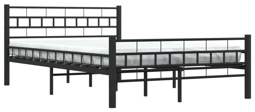 vidaXL Bedframe staal zwart 120x200 cm