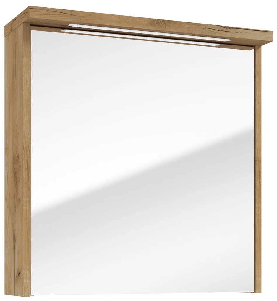 Fontana Grado spiegelkast met verlichting 60cm 1 deur warm eiken