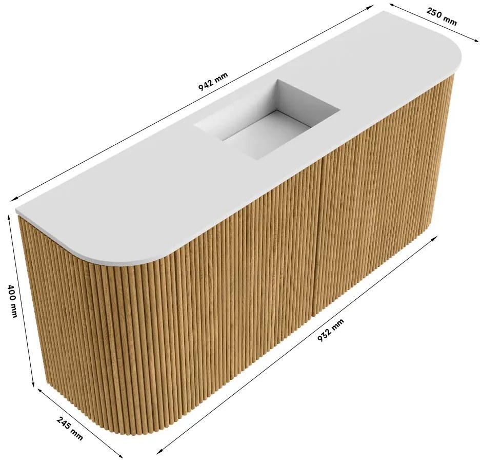 Mondiaz Joya DLux 95cm toiletmeubel ronding links/rechts oak met wastafel faye midden 1 kraangat lava