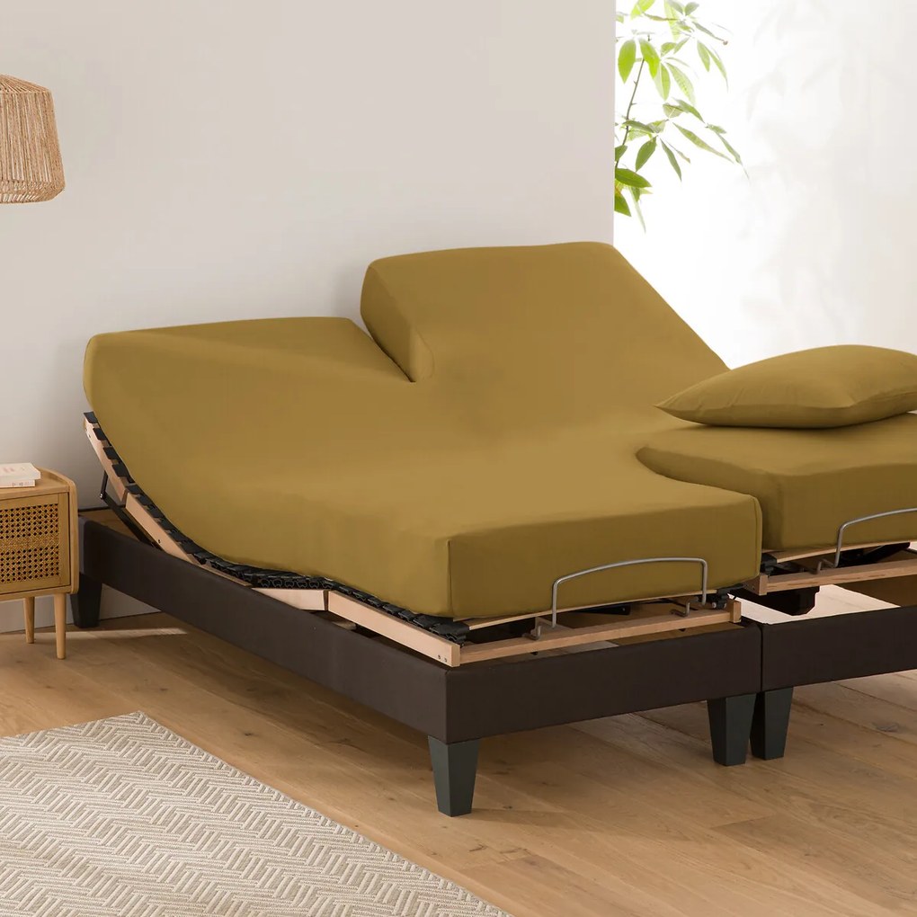 Effen hoeslaken in bio katoen, verstelbare bedbodem, Scenario