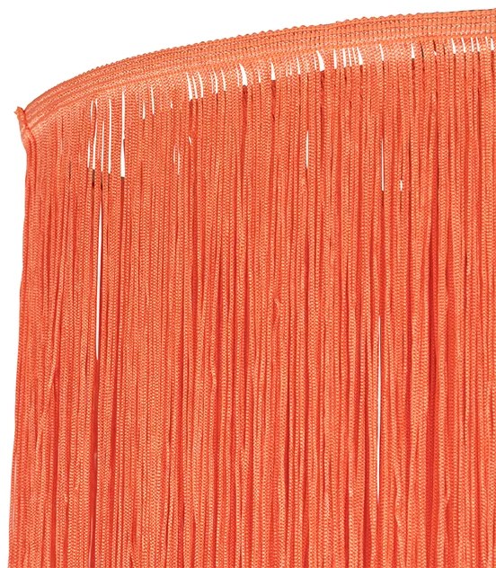 Oosterse plafondlamp goud roze kap met franjes - Franxa