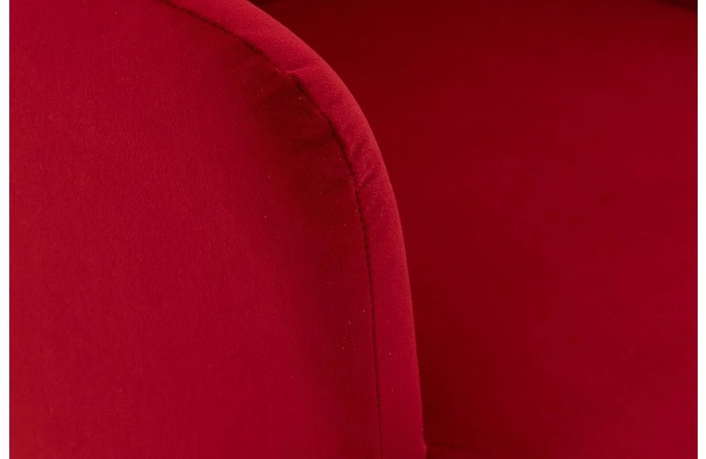 Goossens Eetkamerstoel Rob rood velvet stof met armleuning, urban industrieel