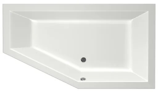 Xenz Society Hoekbad - 160x90x53 - afvoer Midden - Rechts - acryl - wit mat 6882-03