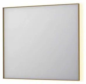 INK SP32 spiegel - 90x4x80cm rechthoek in stalen kader incl indir LED - verwarming - color changing - dimbaar en schakelaar - geborsteld mat goud 8410052
