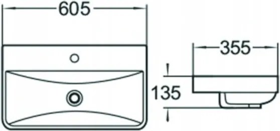 Mexen Dagna ingebouwde wastafel 60 x 35 cm, wit - 21996000