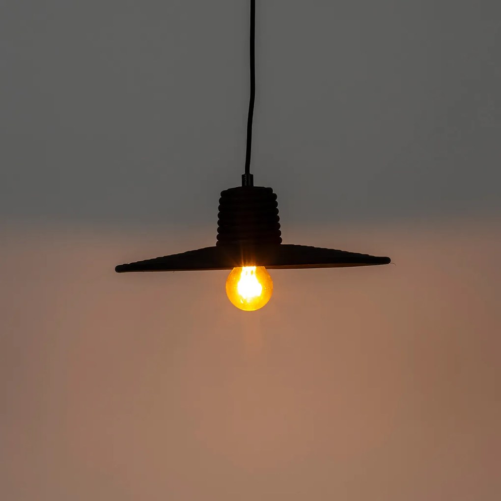 Zuiver Balance S Ronde Hanglamp Zwart Rotan 35 Cm