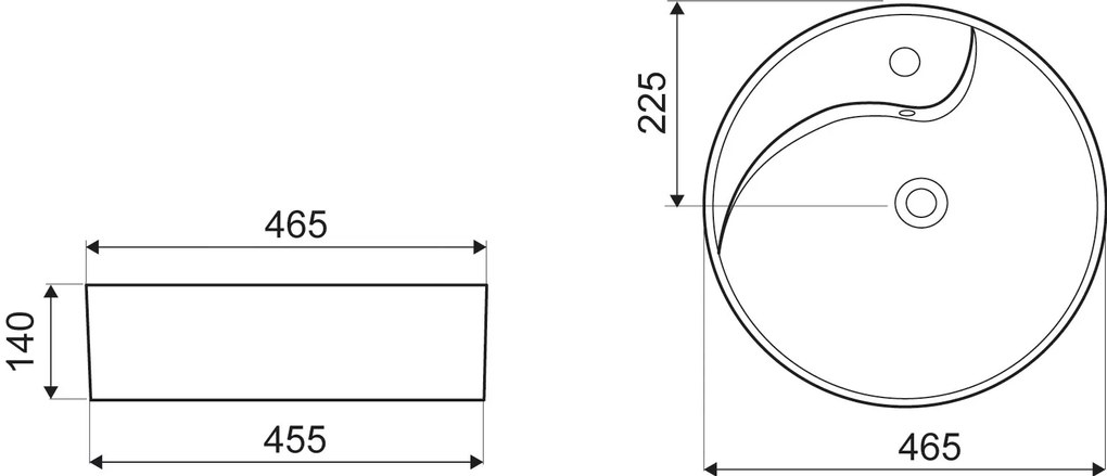 Kerra KR 09 waskom 46.5cm wit