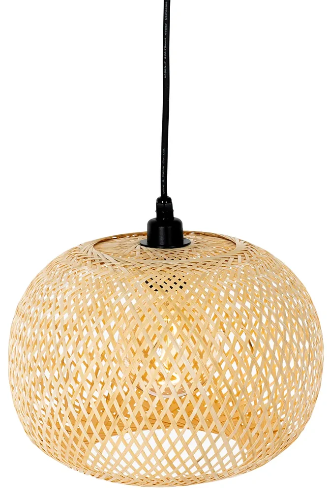 Oosterse buiten hanglamp bamboe 3-lichts IP44 - RafaelOosters E27 IP44 Buitenverlichting rond