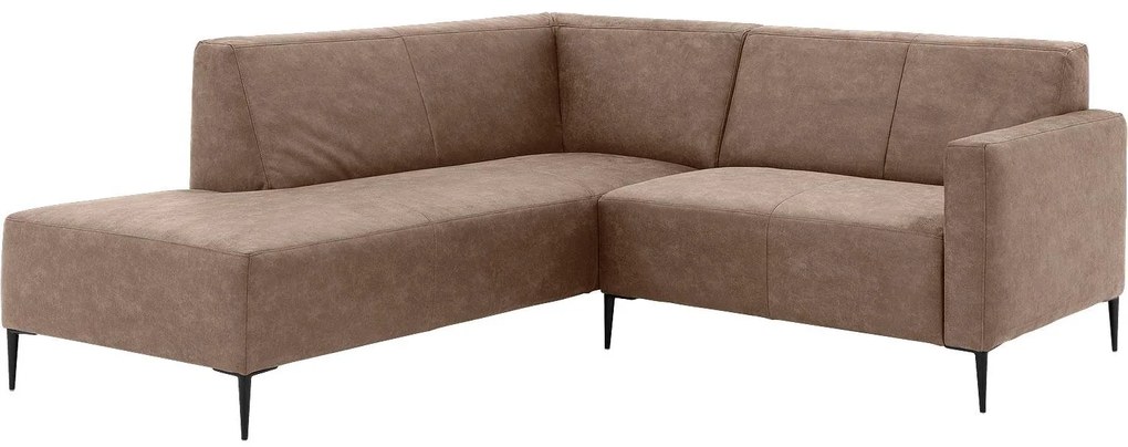 Goossens  Key West bruin, micro leer, 2-zits, modern design met ligelement links