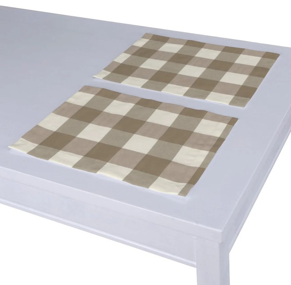 Dekoria Placemats 2 st., wit-beige geruit, 30 x 40 cm