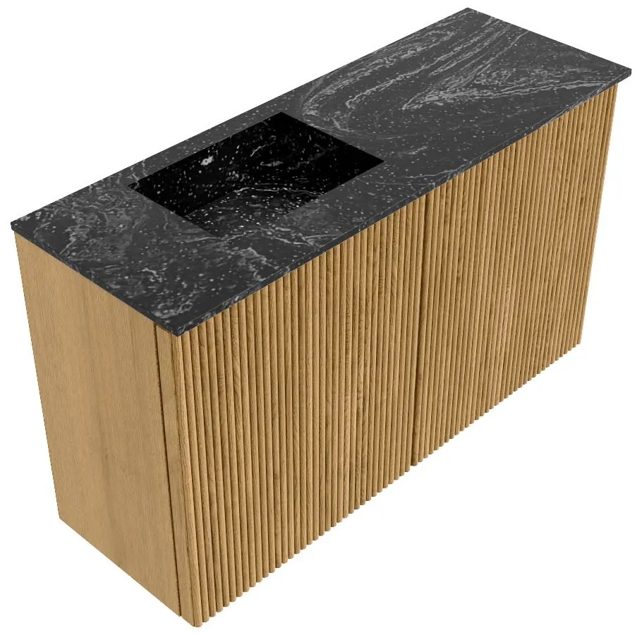 Mondiaz Joya DLux 70cm toiletmeubel oak met wastafel faye links zonder kraangat lava