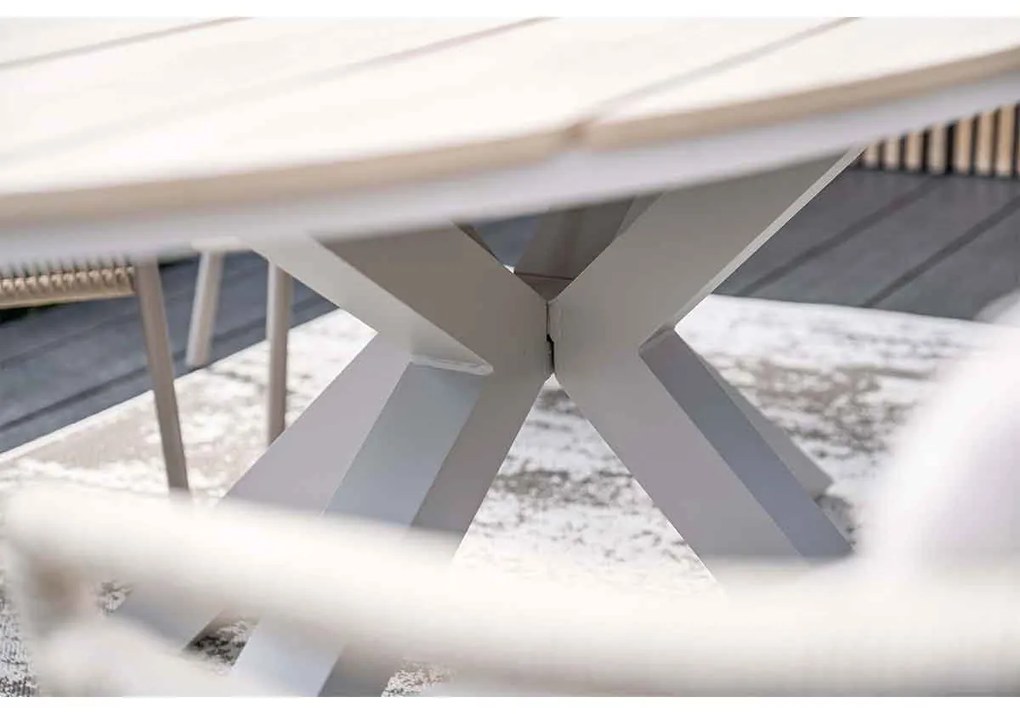 Garden Impressions Kalibo tuinset 7-delig - Tulli tuintafel 220x115 cm - light teak vironwood