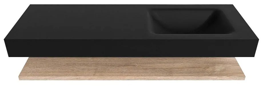 Zaro Alan badmeubel 140cm met planchet washed oak en vrijhangende wastafel cloud rechts zonder kraangat urban