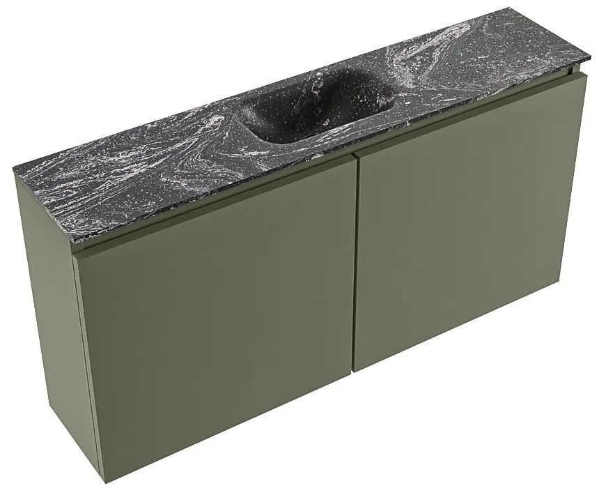 Mondiaz Ture DLux toiletmeubel 100cm army met wastafel lava midden zonder kraangat