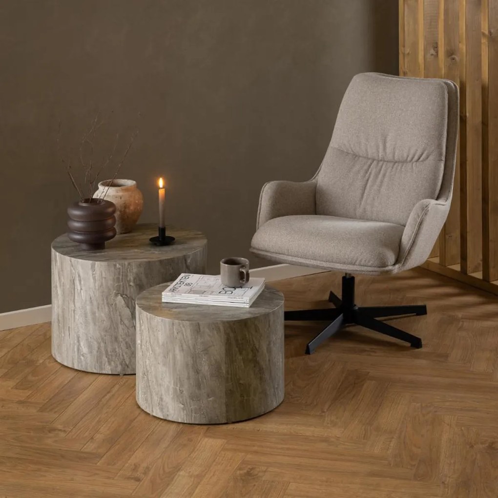 Moderne Fauteuil Beige Draaibaar