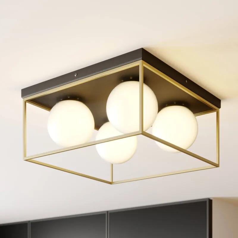 Plafondlamp Aloam met 4 glasbollen - lampen-24