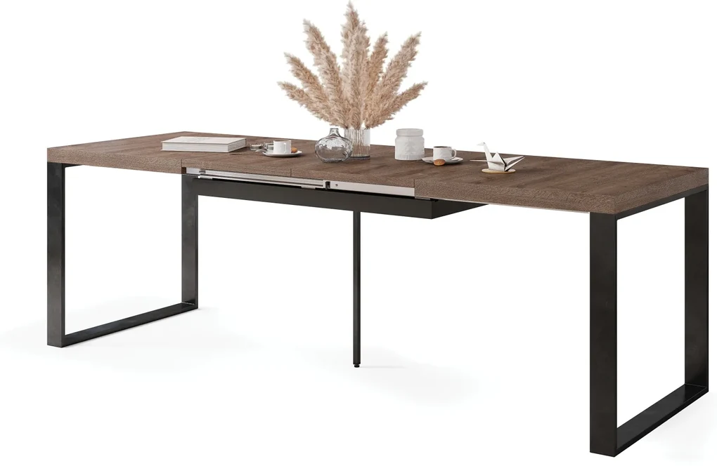 AVARI Bruin eiken - LOFT TAFEL VOOR WOONKAMER/EETKAMER UITKLAPBAAR TOT 270 cm!