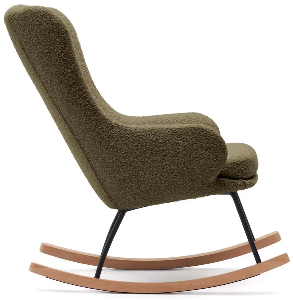 Kave Home Maustin Schommelstoel Groen Boucle