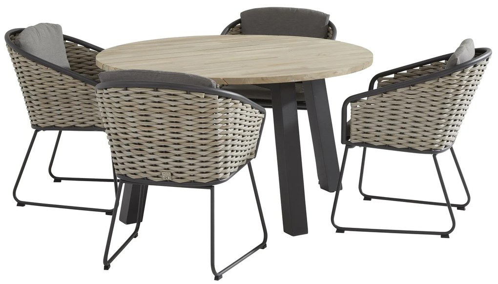 Taste by 4SO Ronde Tuintafel - Derby - Ø 130 cm - Teak / Aluminium - Taste by 4SO