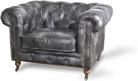 Fauteuil Chesterfield Antraciet