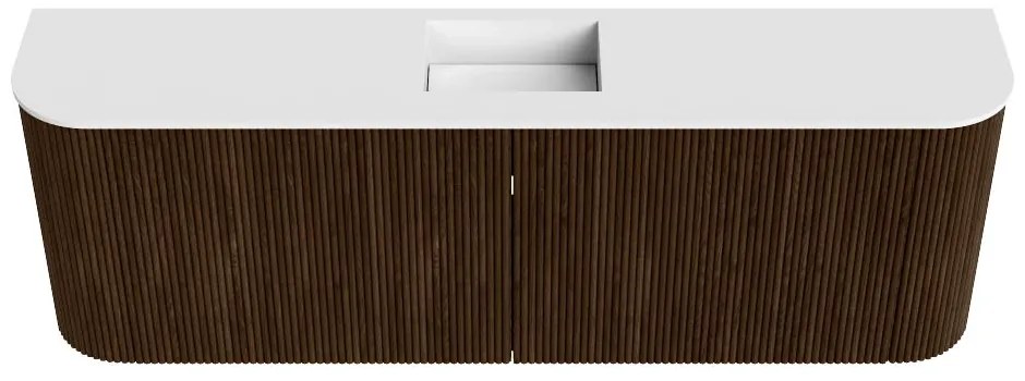 Mondiaz Joya 125cm toiletmeubel ronding links/rechts walnut met wastafel faye midden zonder kraangat talc