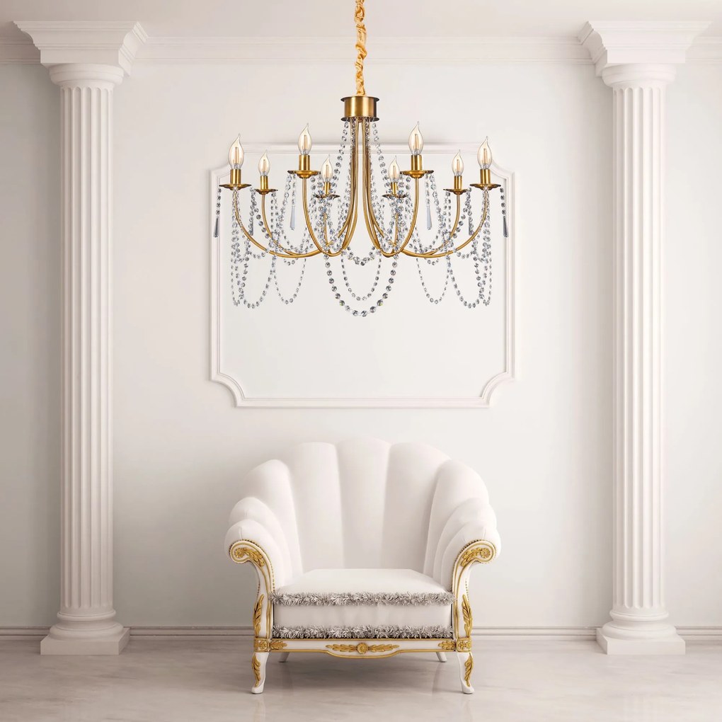 Kristallen lamp gouden kroonluchter APP766-8CP