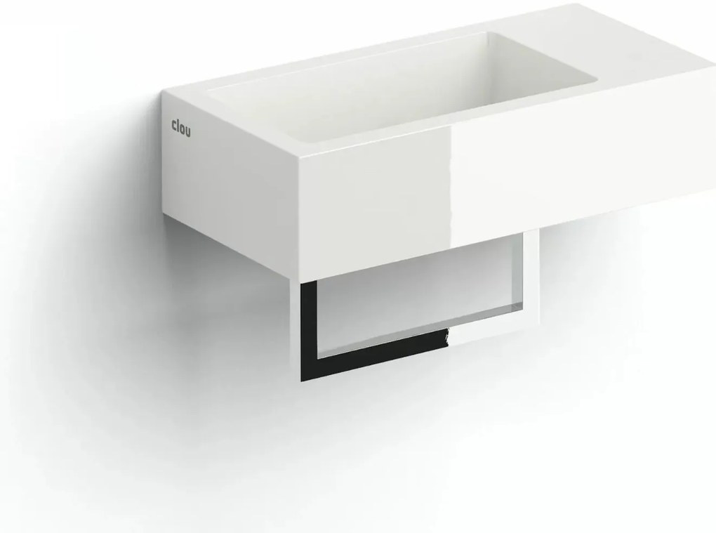 Clou Flush 3 fontein mineraalmarmer 36cm rechts en handdoekhouder wit glans