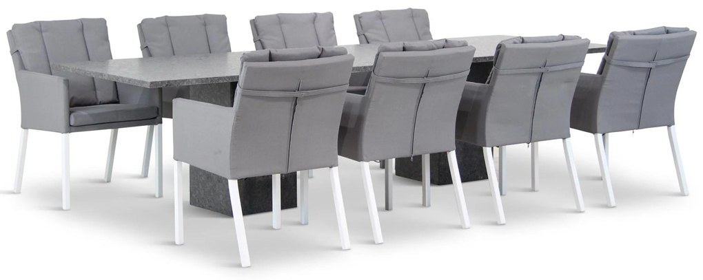Tuinset 8 personen 300 cm Outdoor textiel Wit Lifestyle Garden Furniture Parma/Graniet