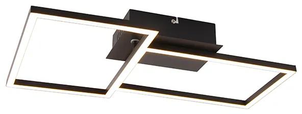 LED Plafondlamp vierkant zwart 3-staps dimbaar - Plazas Novo Modern Binnenverlichting Lamp