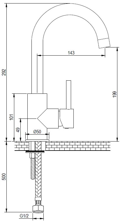 Brauer Gold Edition ColdStart wastafelkraan met draaibare ronde uitloop model C geborsteld messing PVD