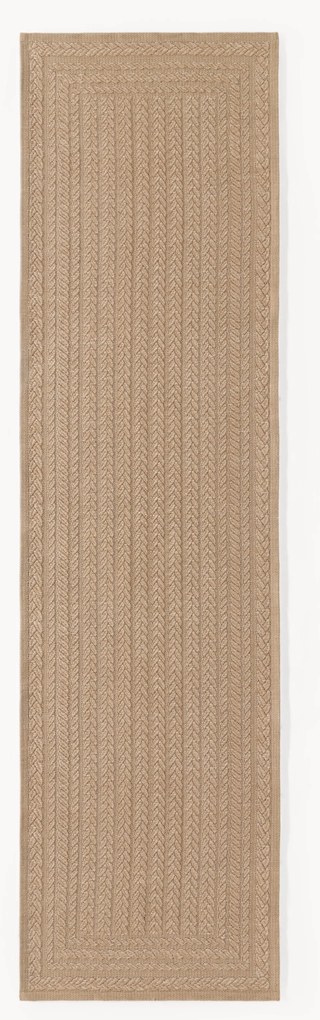 Handgeweven in- & outdoor loper Anil met geometrisch patroon