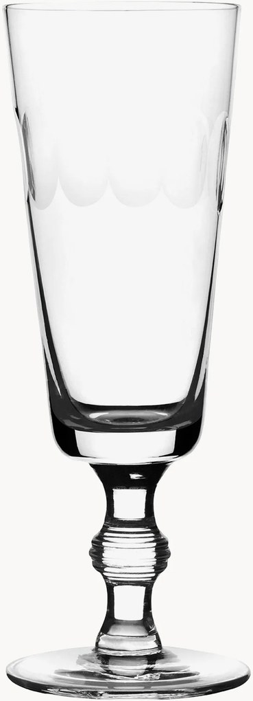 Mondgeblazen kristallen champagneglazen Lens, 4-delig