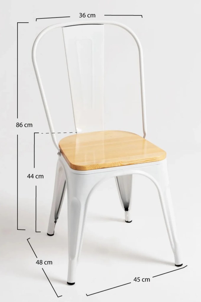 Pakket 4 Stoelen Torix Natuurlijk Hout