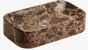 Natuurstenen Wastafel Francesca Bruin Marmer Emperador & 50 X 30 Cm - Sklum